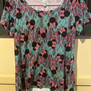 LuLaRoe Disney Monnie Mouse T Shirt Size XL Multicolor Shirt